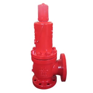 Red flanged spring-loaded pressure relief valve, 3-1/8 in × 5M, sour service