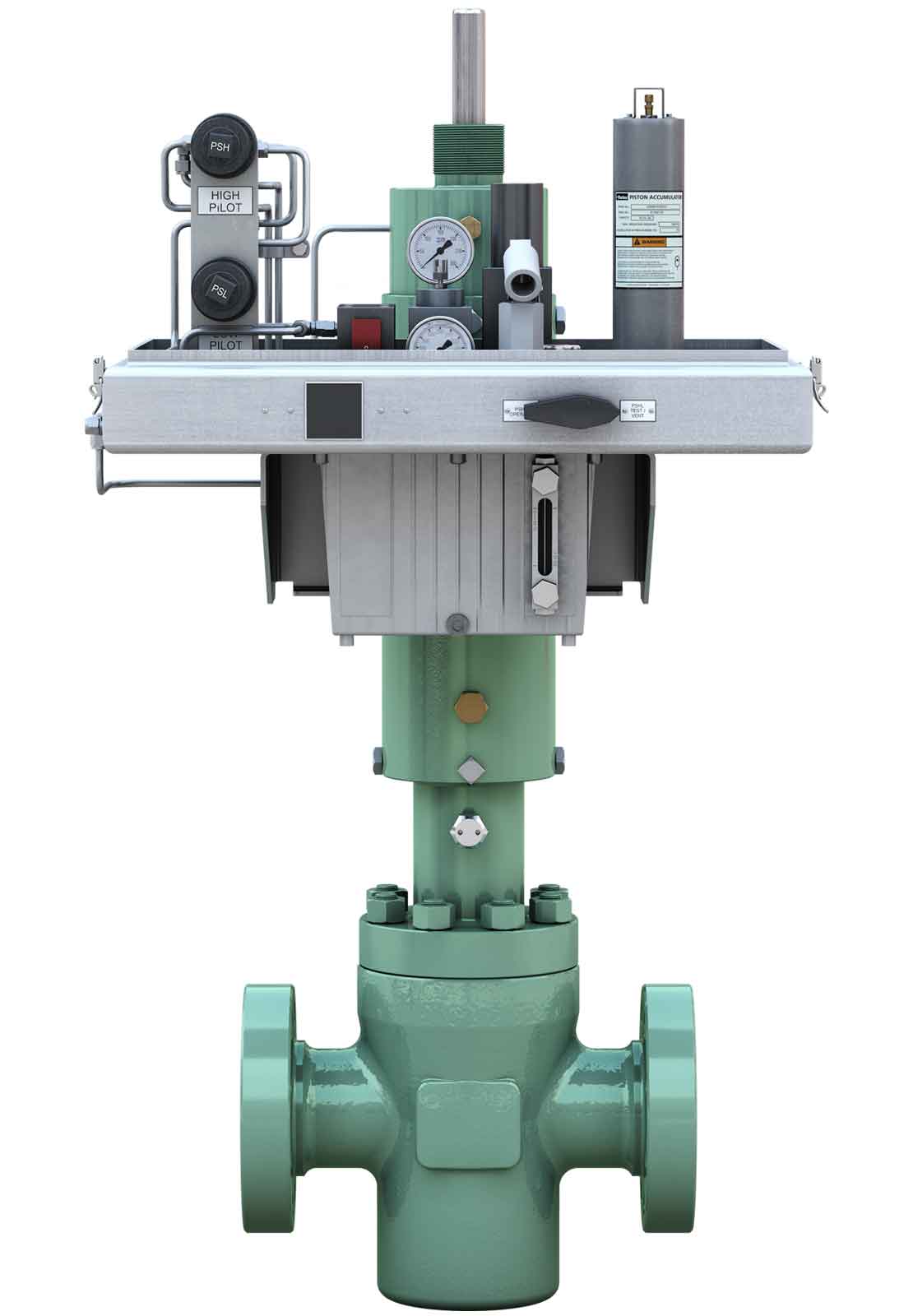 Hydraulic surface safety valve with control panel, 2-1/16 in × 15M flanged