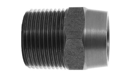 304 Cast Stainless Steel Weld-On Tube x NPT Male Adapter, side view