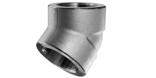 304 stainless steel 3000# Forged Threaded 45° Elbow, catalogue photo