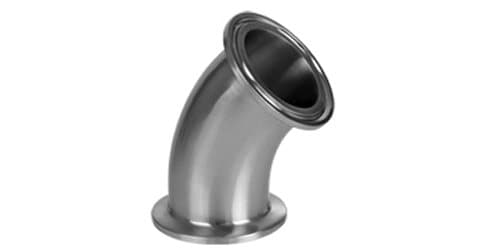 304 stainless steel Sanitary Clamp-End 45° Elbow, catalogue photo