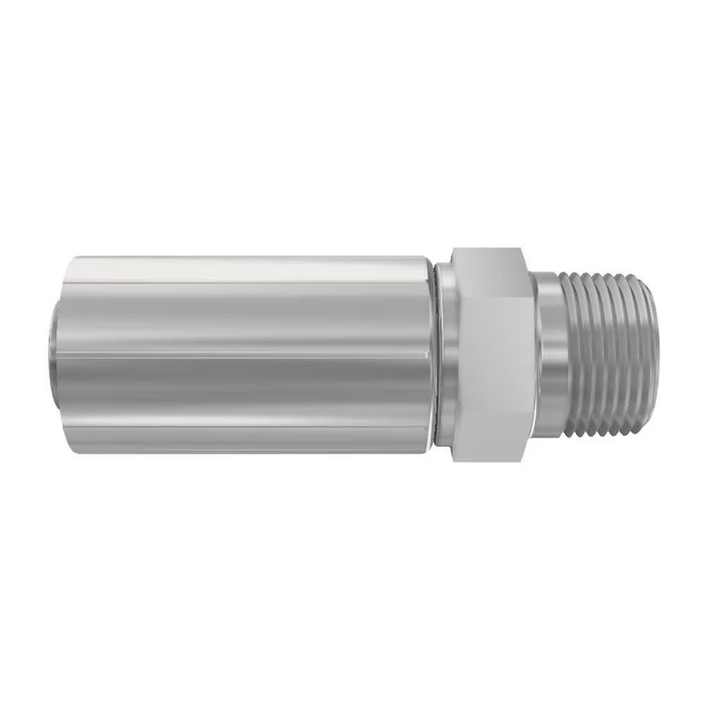 Parker 10177 Male NPTF Pipe crimp hose fitting, rigid, straight, product photo