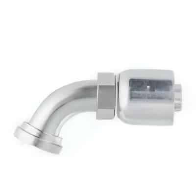 Parker 11843 SAE Code 61 Flange Head crimp hose fitting, 67½° elbow, product photo