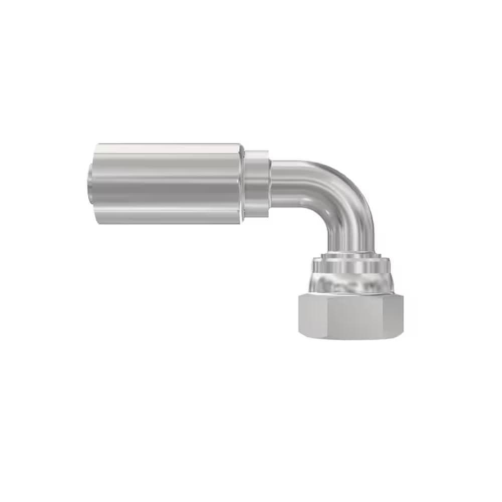 Parker 13977 Female JIC 37° crimp hose fitting, swivel, 90° elbow, short drop, product photo