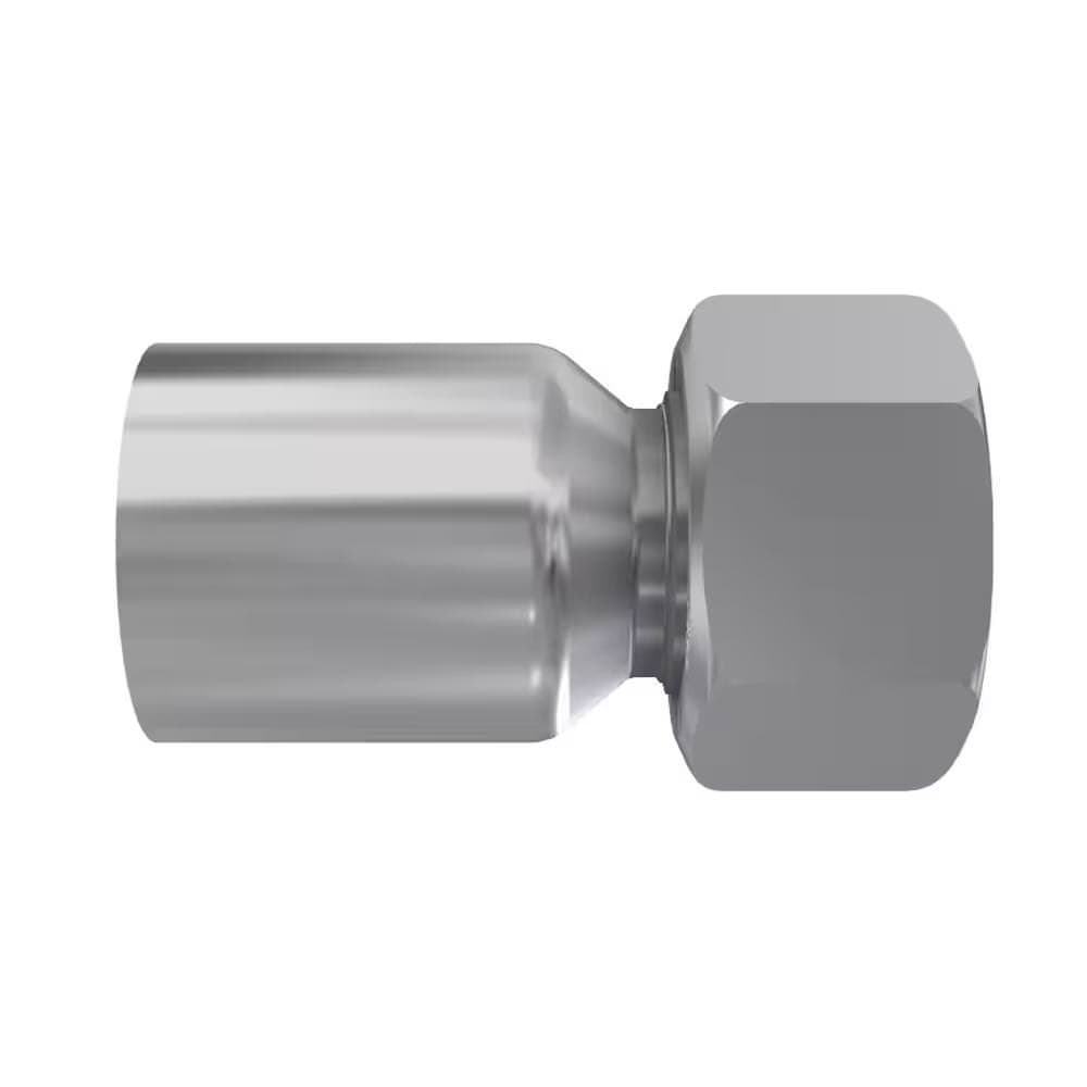 Parker 1CA56 Female Metric L (24° Cone with O-Ring) crimp hose fitting, swivel, straight, product photo