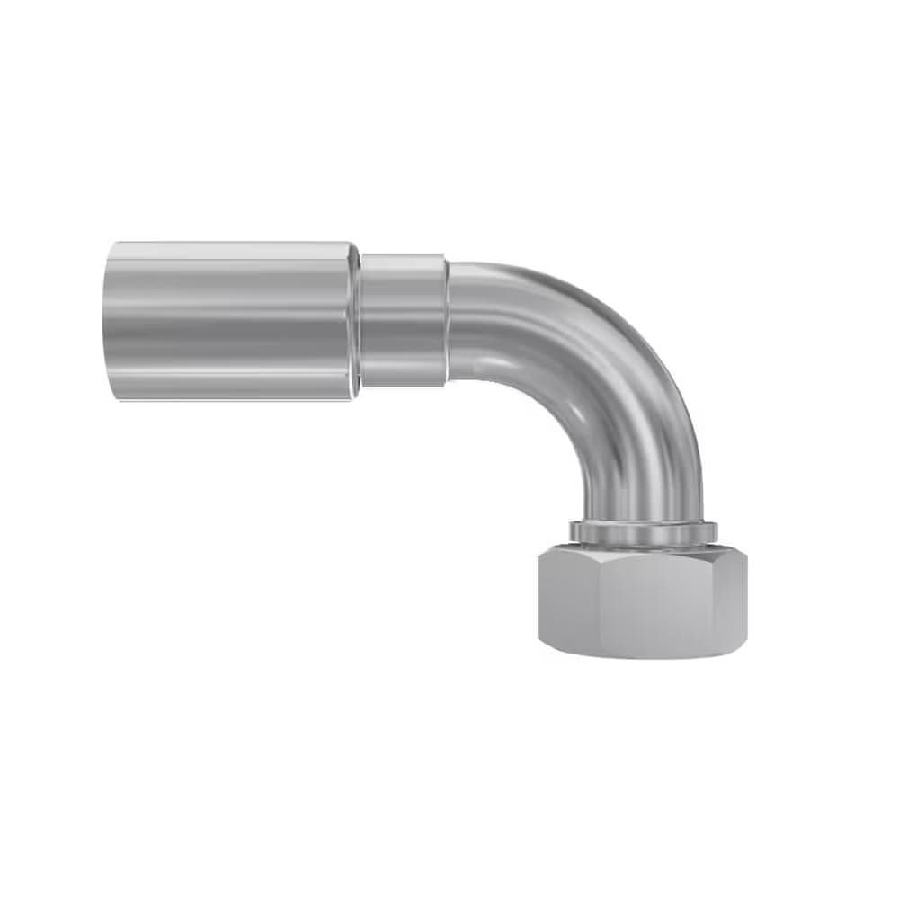 Parker 1CF56 Female Metric L (24° Cone with O-Ring) crimp hose fitting, swivel, 90° elbow, product photo