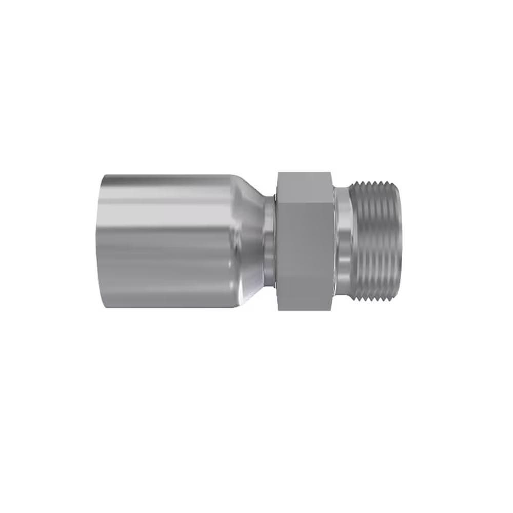 Parker 1D256 Male Metric S (24° Cone) crimp hose fitting, rigid, straight, product photo