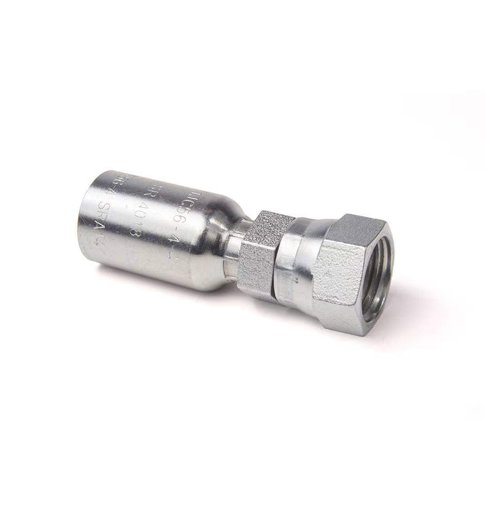 Parker 1JC56 Female Seal-Lok O-Ring Face Seal (ORFS) crimp hose fitting, swivel, straight, short, product photo