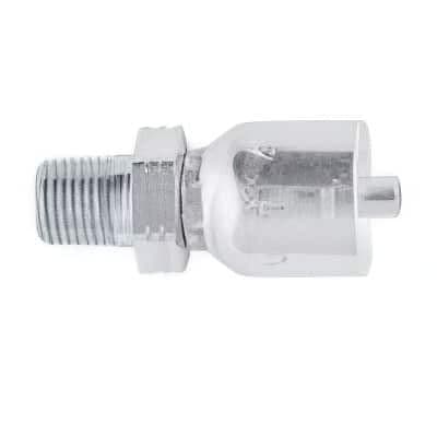 Parker 1UT43 Male BSP Taper Pipe (60° Cone) crimp hose fitting, rigid, straight, product photo