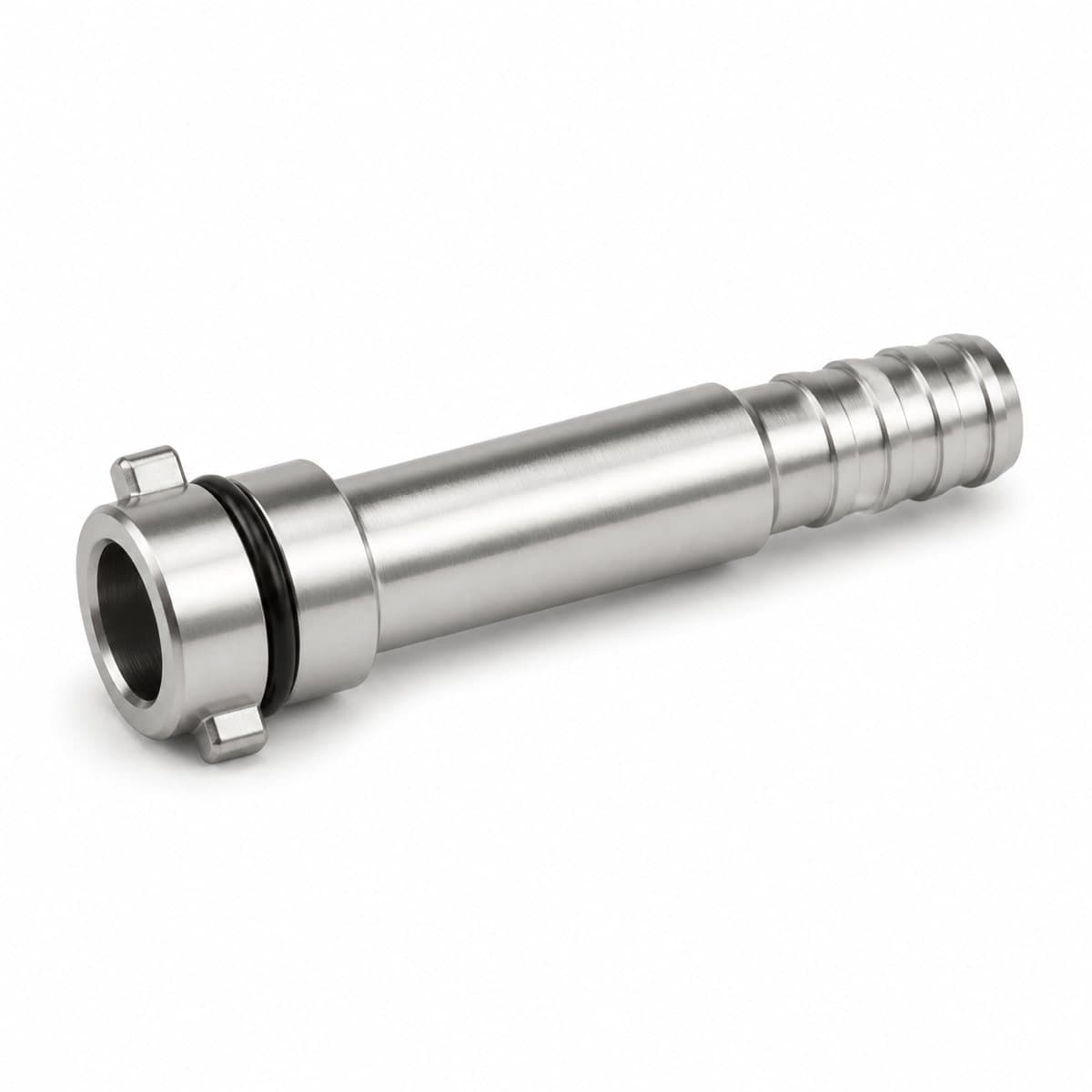Pressure washer gun insert, Kärcher interchange, long stem with O-ring groove and hose tail