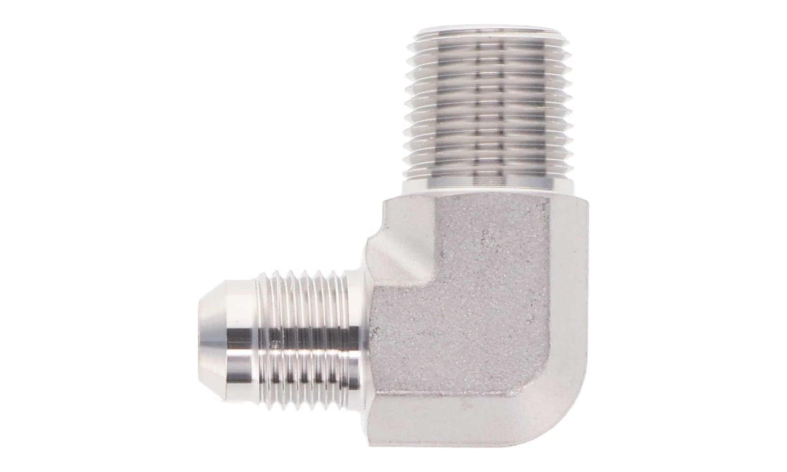 Stainless steel JIC 37° male × NPT male 90° elbow, 316L, top view