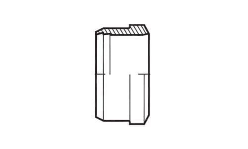 Line drawing of the stainless steel DIN 2353 cutting ring, extra-light series