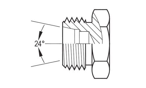 Line drawing of the stainless steel DIN 2353 tube plug, light series