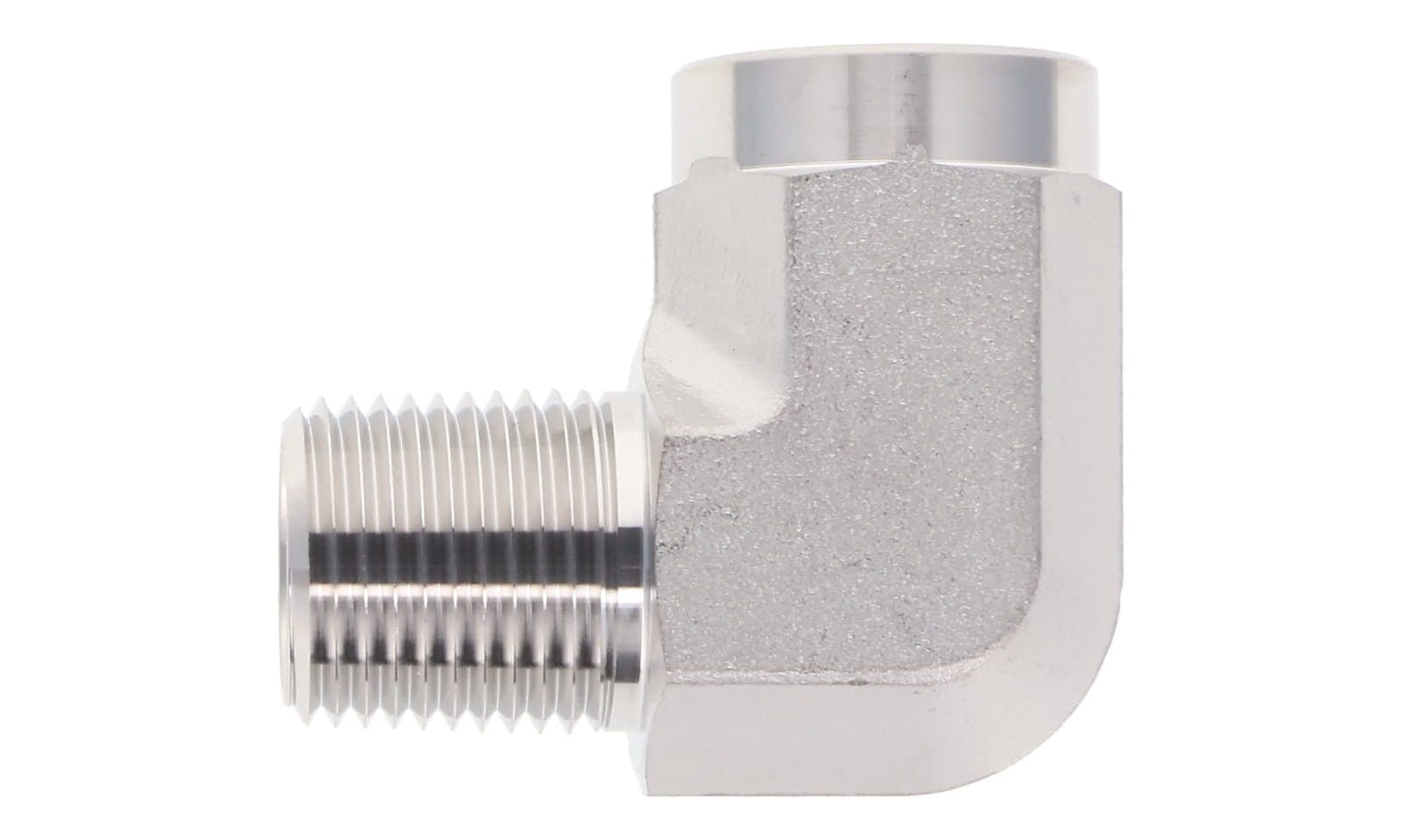 Stainless steel NPT 90° street elbow, 316L, top view