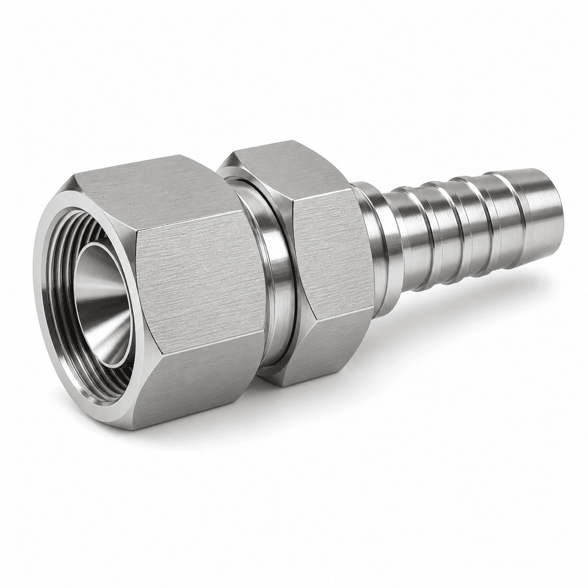 Double hexagonal NPSM swivel female cone 60º