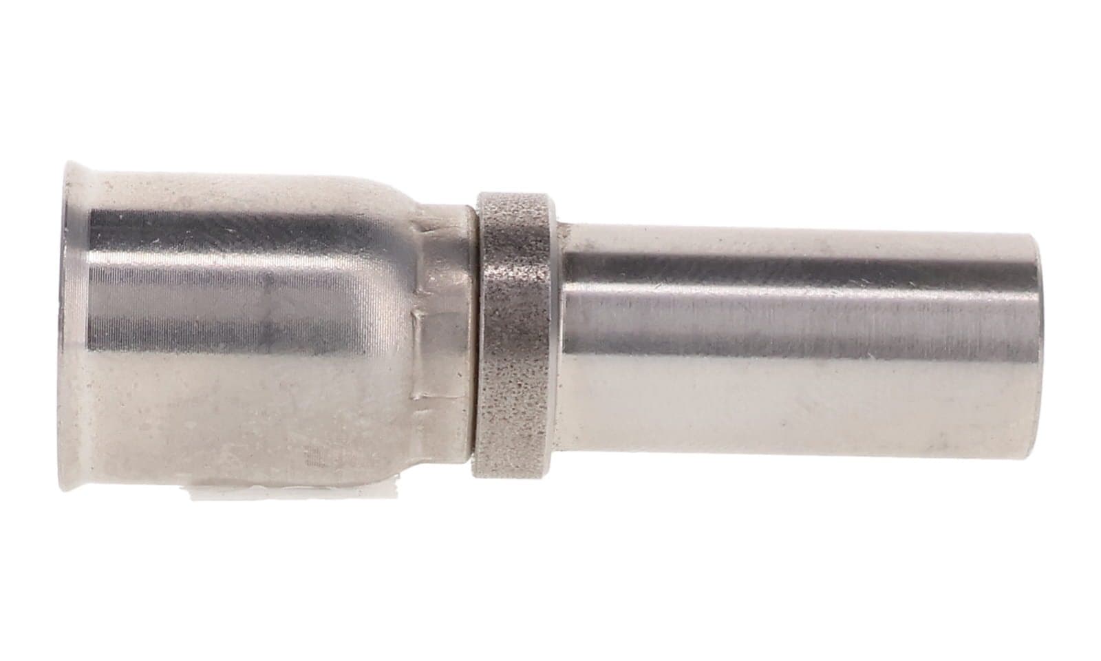 Stainless Steel R14 PTFE Hose End × Tube Stub, side view