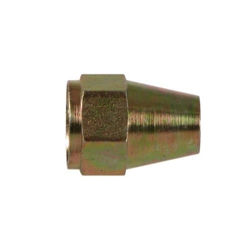 Steel JIC 37° long flare nut, angled view