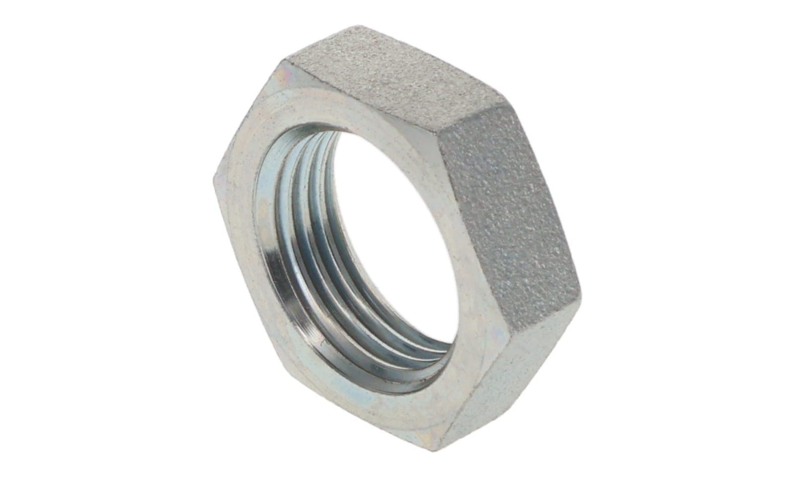 Steel flareless bulkhead locknut, side view