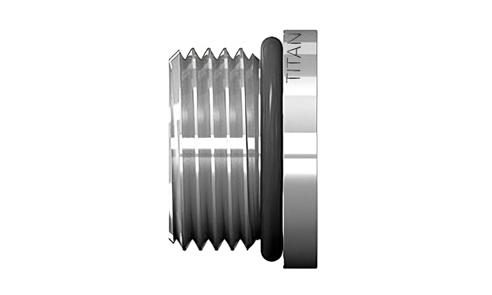 Steel ORB hex socket plug, angled view
