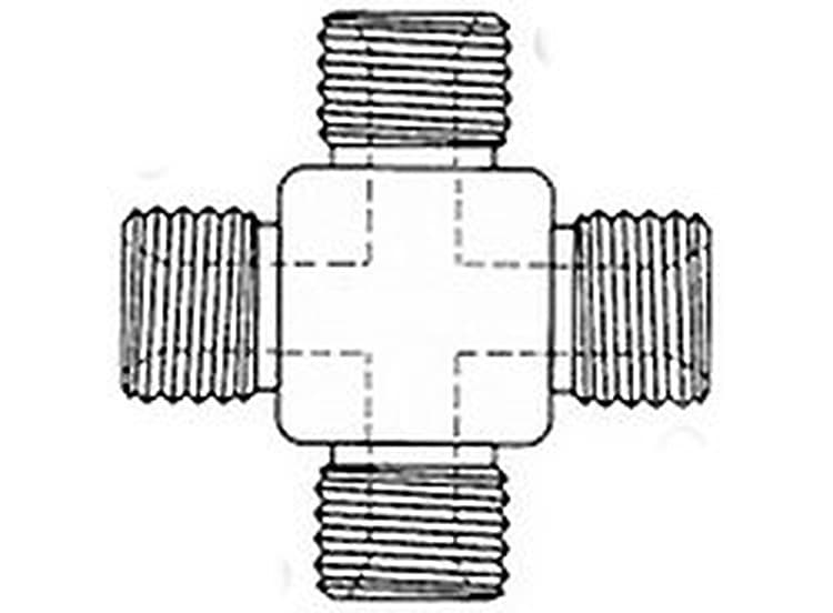 Line drawing of the steel BSPP male cross