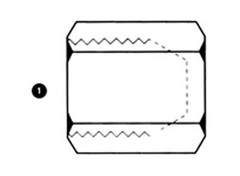Line drawing of the steel JIS 30° female cap