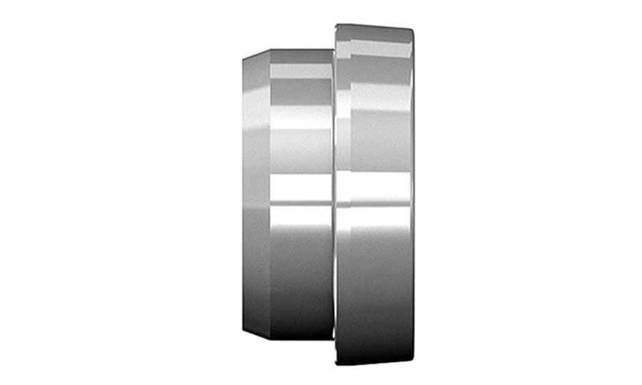 Steel ORFS mechanical tube sleeve, angled view