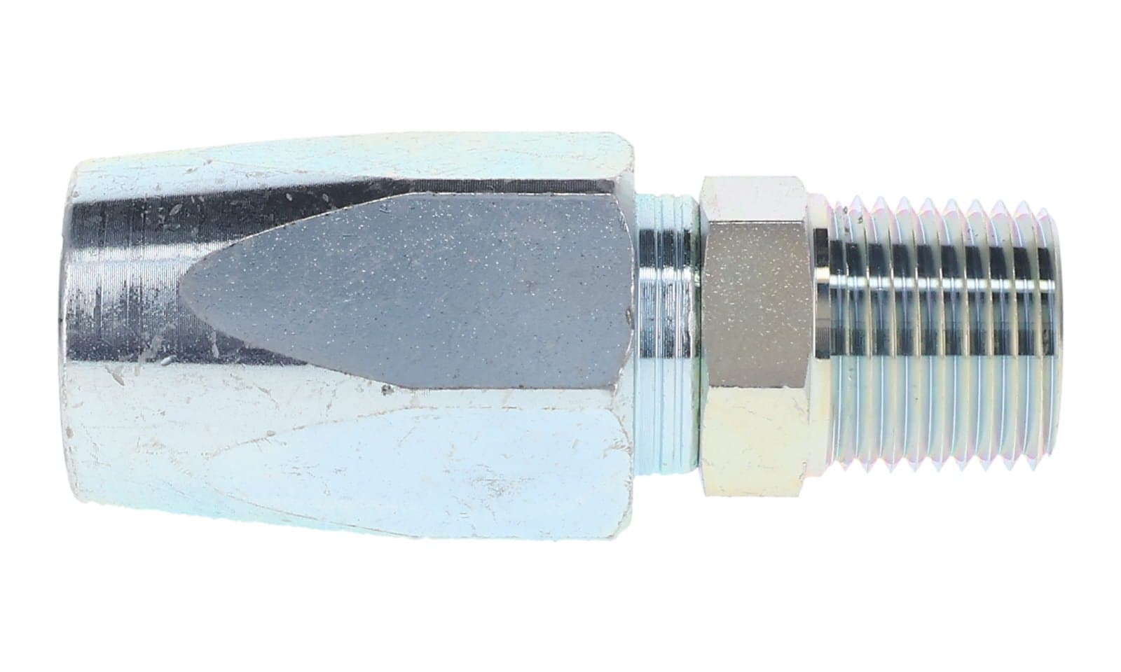 Reusable Hose End for SAE 100R2AT Hose × NPTF Male, side view