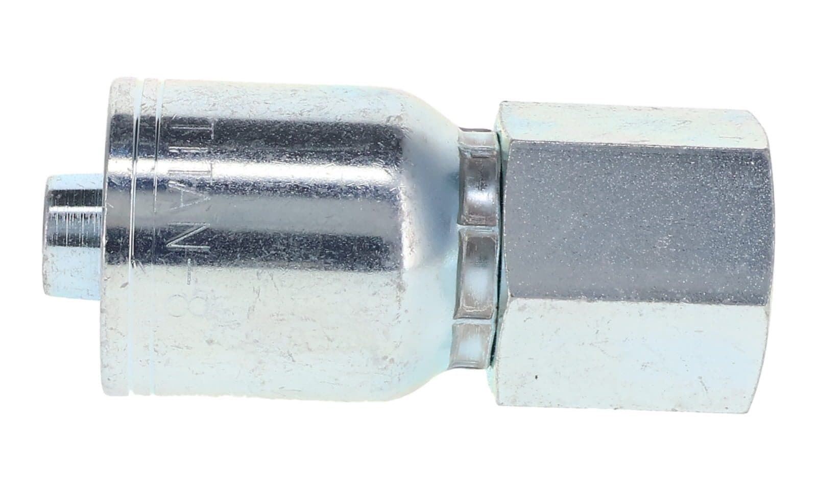 43 Series Crimp Hose Fitting × NPTF Female, side view