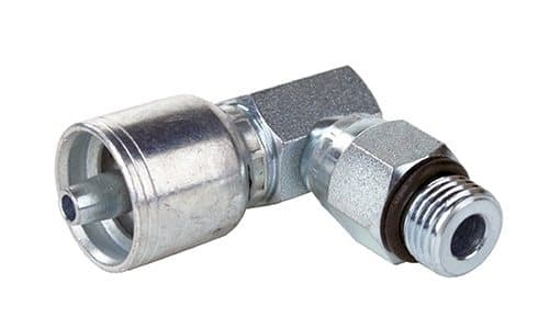 43 Series Crimp Hose Fitting × ORB Male Swivel, 90° Elbow, catalogue photo