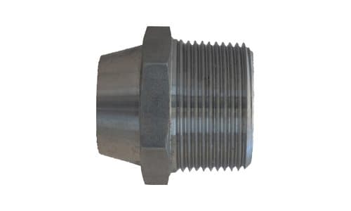 Steel Weld-On Tube x NPT Male Adapter, side view