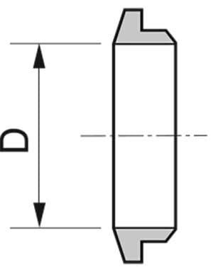 Dimension drawing of the 316 stainless double ferrule back ferrule, lettered for the size table