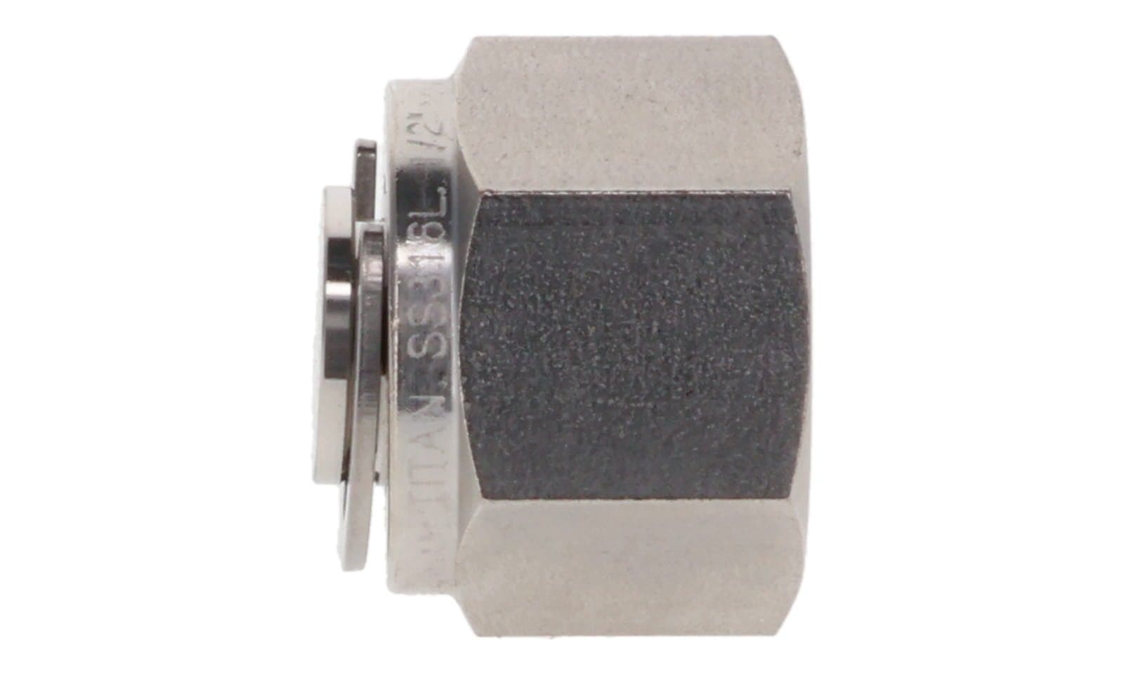 316 stainless double ferrule plug, 316L, side view