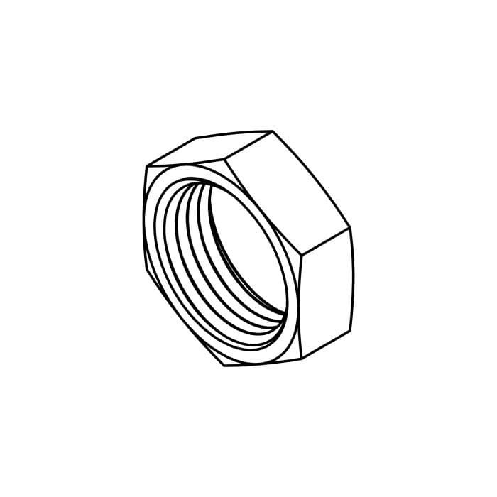 Tompkins 0306 JIC 37° bulkhead locknut, carbon steel, line drawing