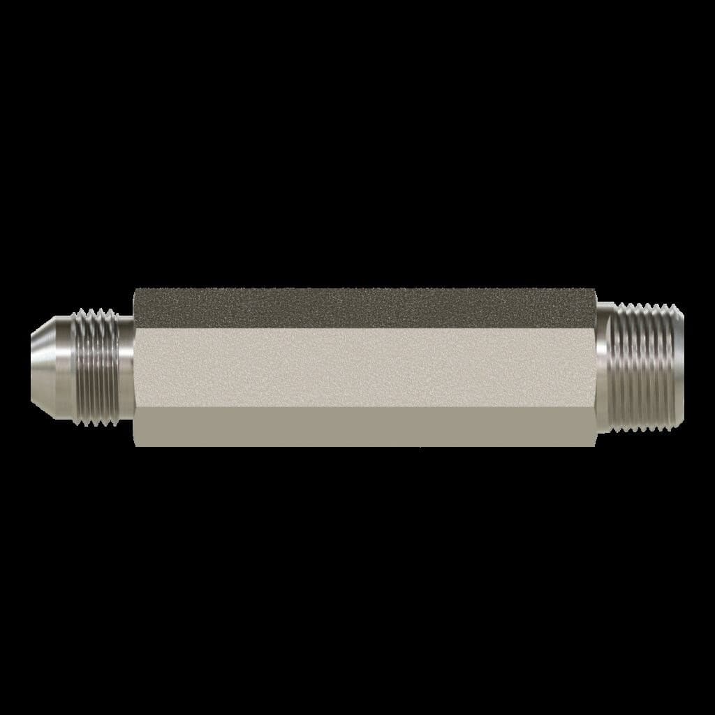 Tompkins 2404-LL male JIC 37° × male NPTF connector, extra long, carbon steel, view 1