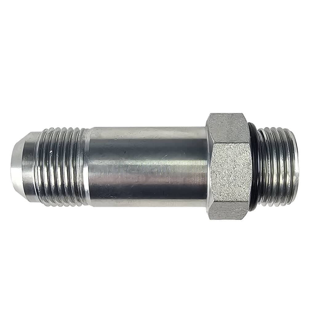 Tompkins 6400-L male JIC 37° × male o-ring boss connector, long, carbon steel, view 1