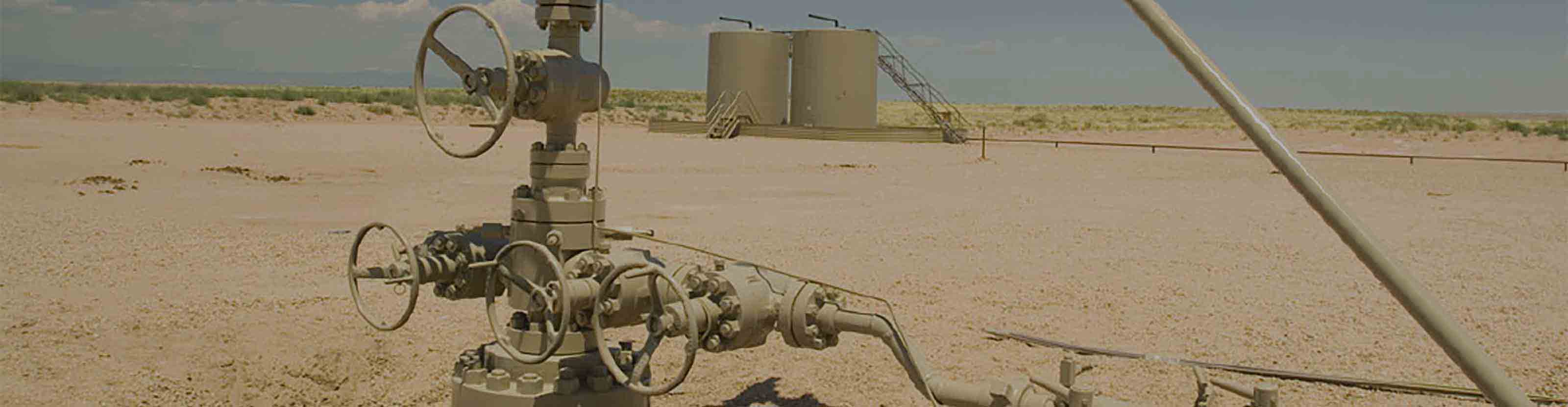 Christmas tree on a desert wellsite, banner view (10K sour service listing)
