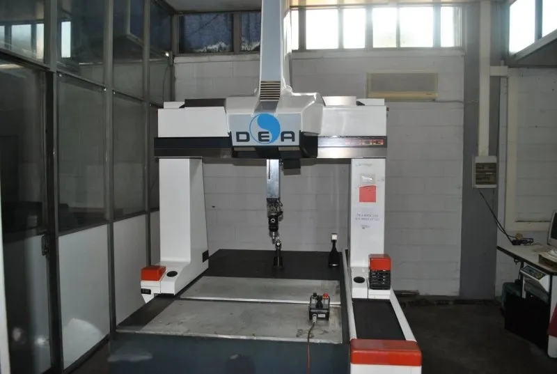 Full-dimension inspection in progress on a machined part
