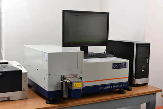Spectrum analyser confirming material composition
